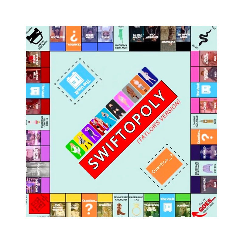 Musikbaseret brætspil med sangkort og Monopoly penge til spilleaftener