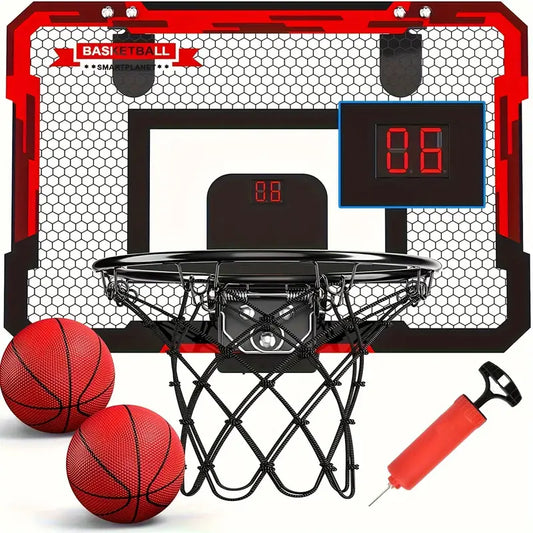 Mini basketballkurv med elektronisk tavle