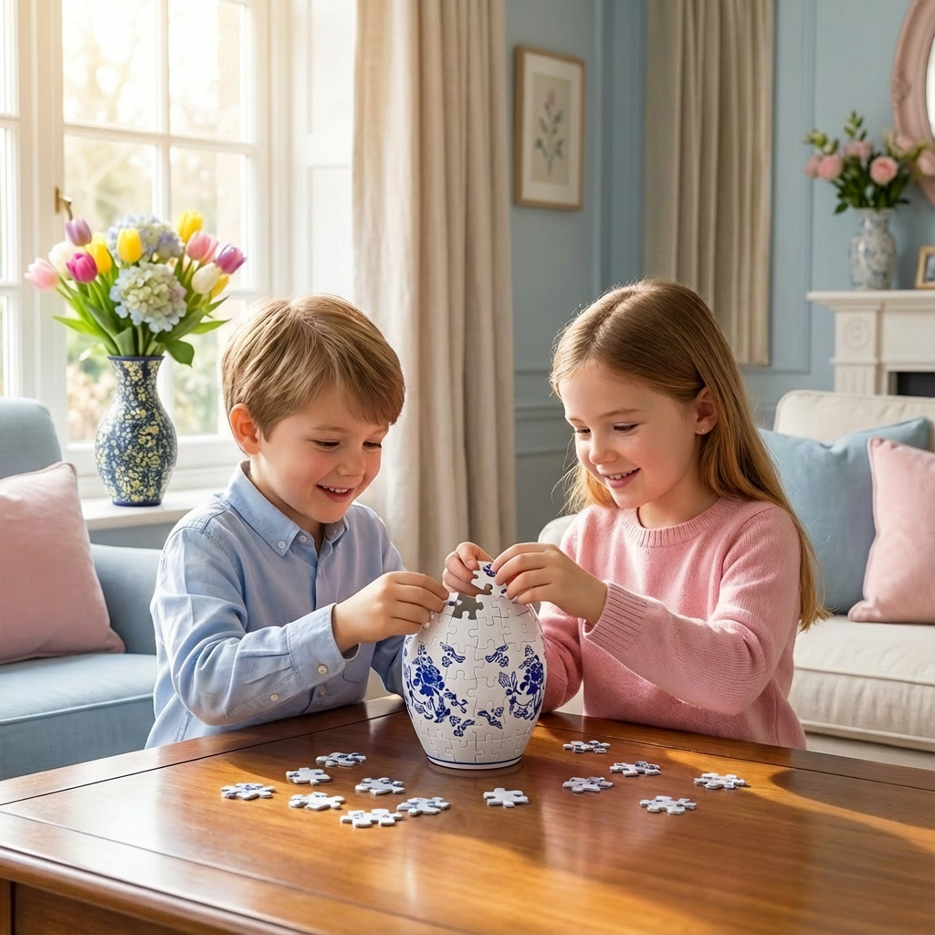 Elegant 3D Pusselvas - Designad för äkta blommor