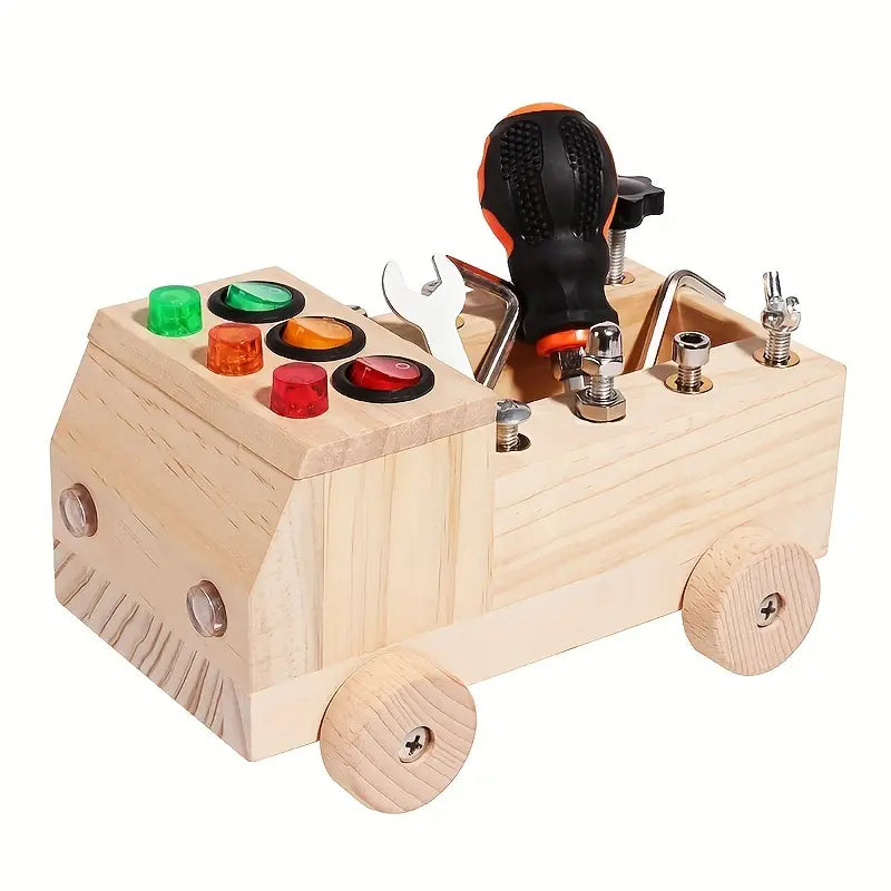 Montessori aktivitetsbräda med LED-ljus och verktygssats