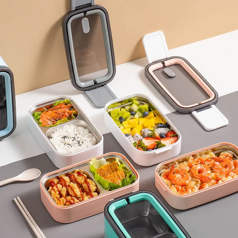 Dobbeltlags Madkasse i Rustfrit Stål - LunchMaster