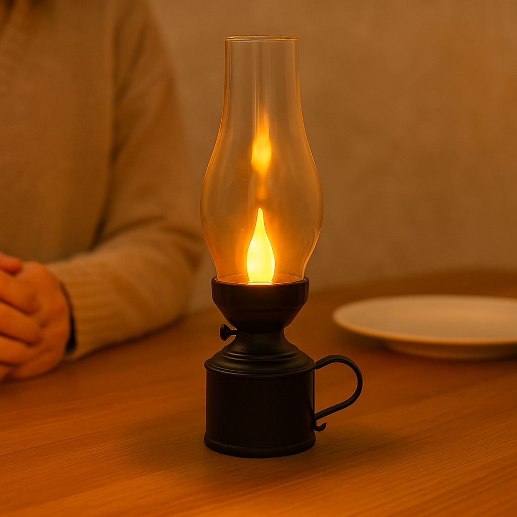 Vintage LED Lyslampe – Stemningsfuld og Sikker Belysning