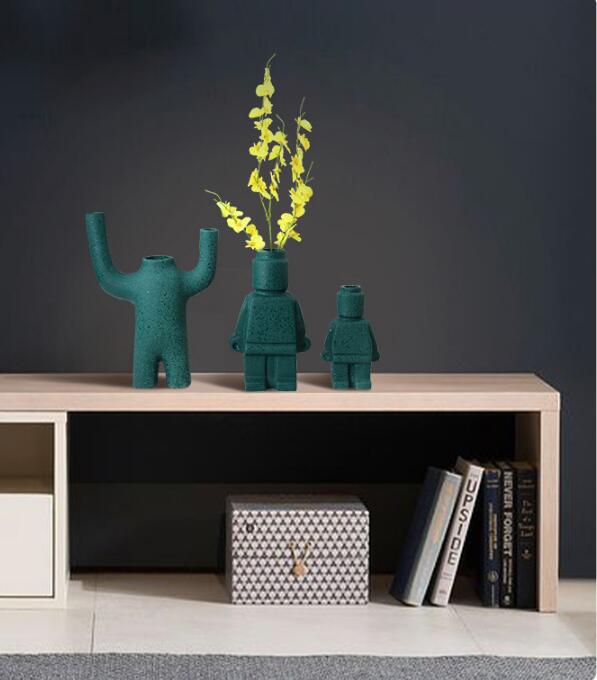 Farverige Robotplanter i Keramik - PixelPotter