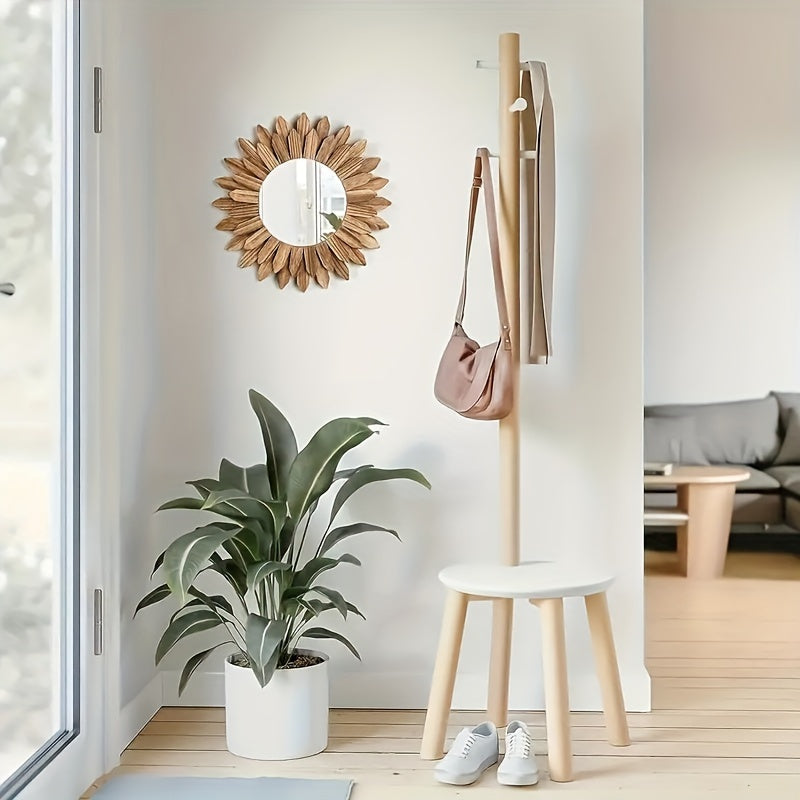 Rund Väggspegel med Bohemisk Träram - Naturlig Elegans