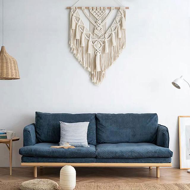 Elegant makramé vægdekoration i boheme-stil