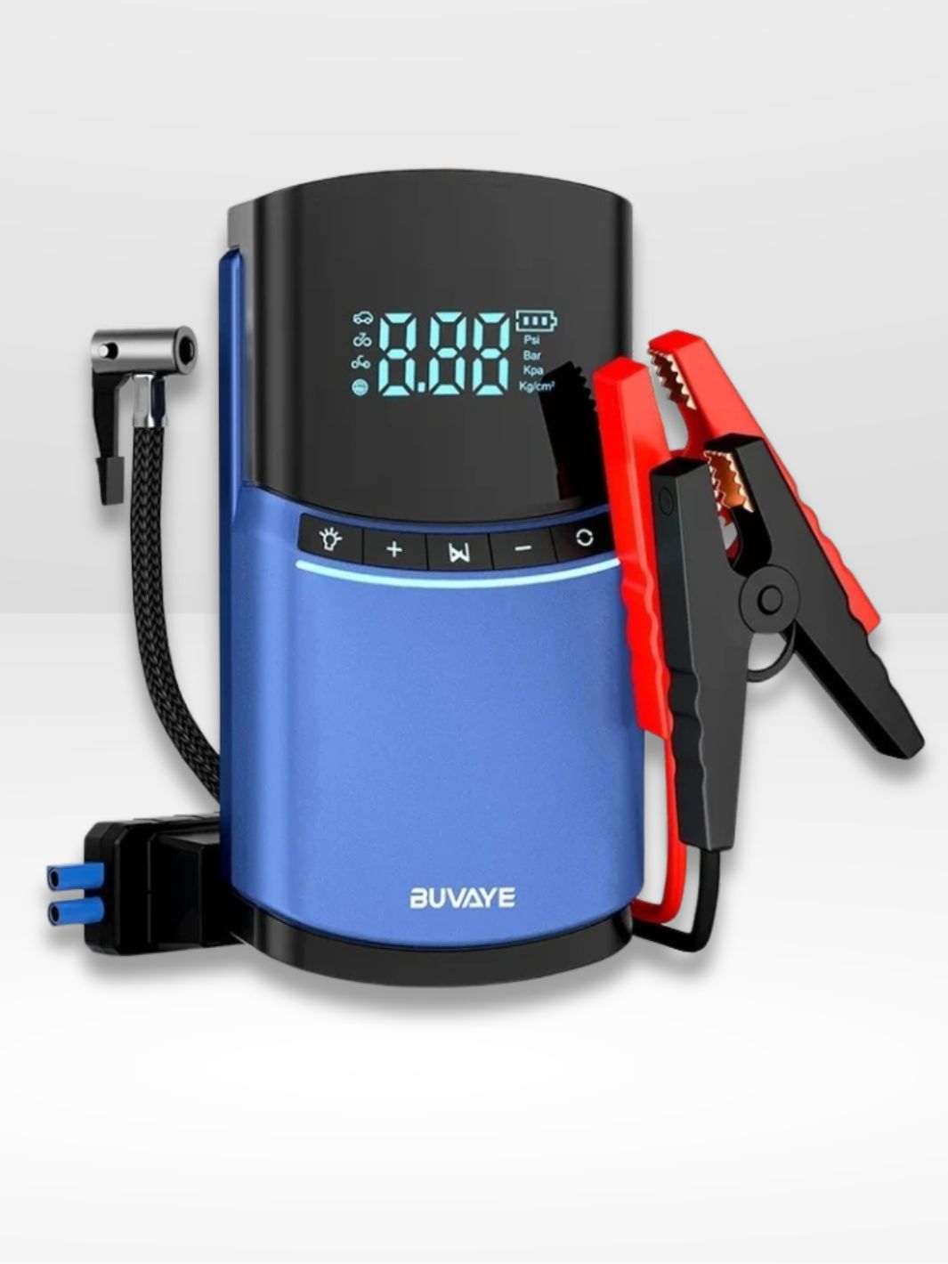 Kraftfuld og Kompakt Batteri Booster med Kompressor