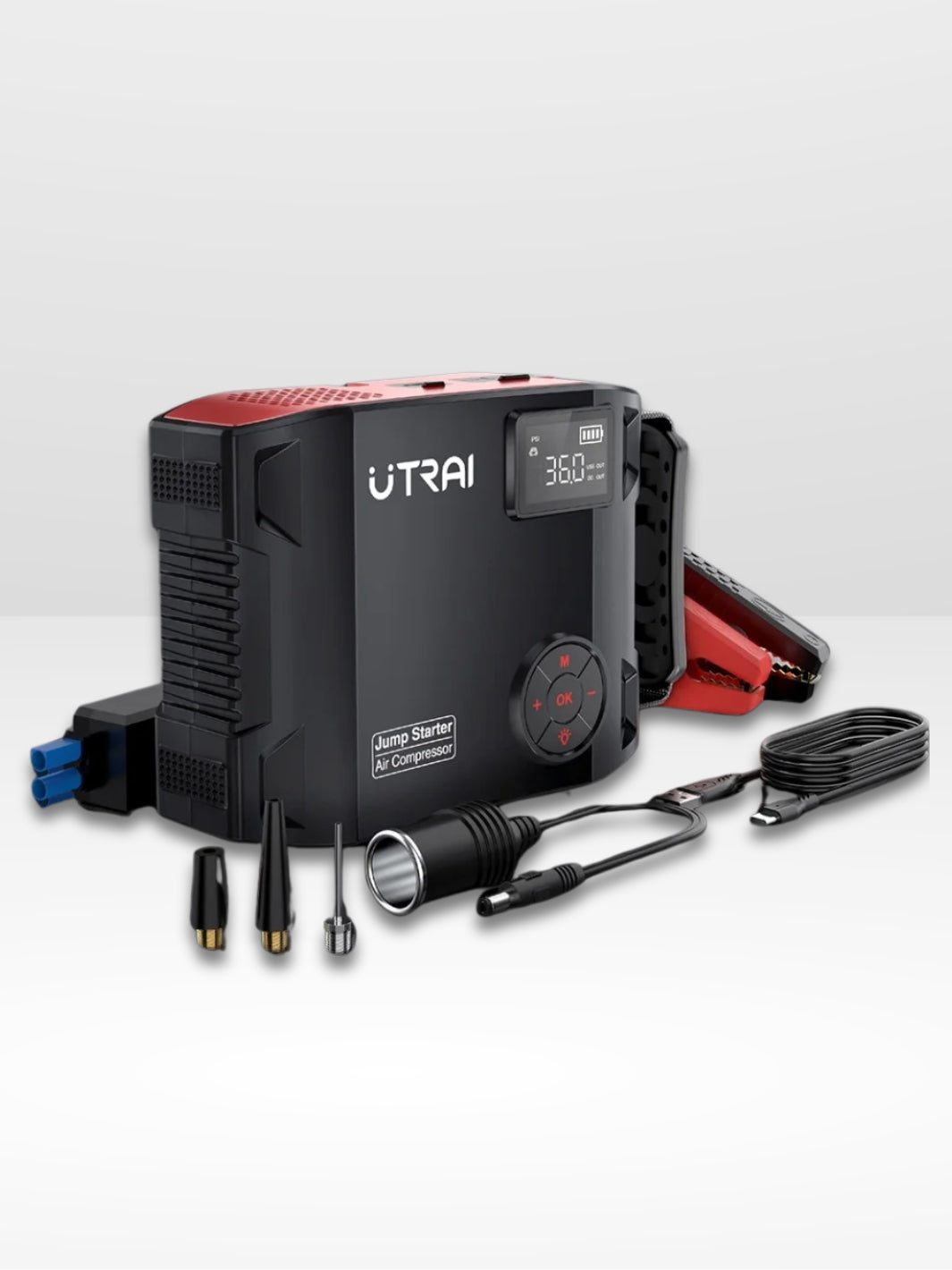 Flexibel och effektiv däckpump med 4 funktioner