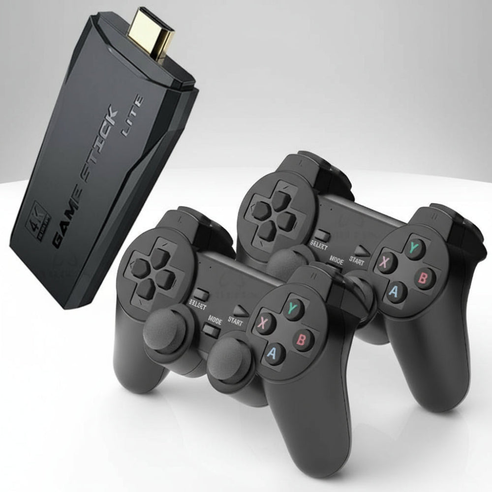 4K Retro Spilkonsol med Trådløse Controllere - Plug & Play