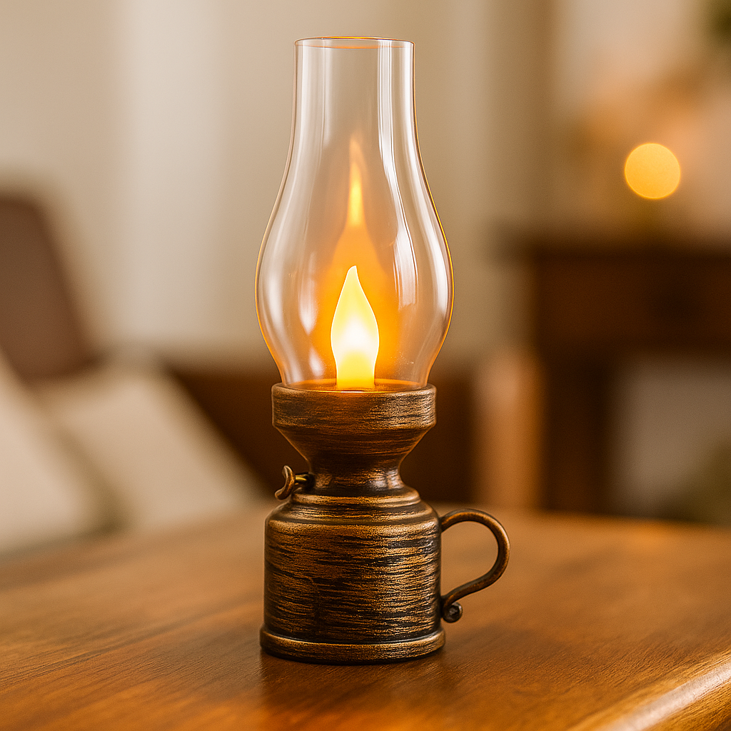 Vintage LED Lyslampe – Stemningsfuld og Sikker Belysning