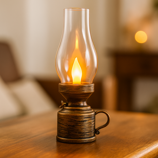 Vintage LED Lyslampe – Stemningsfuld og Sikker Belysning
