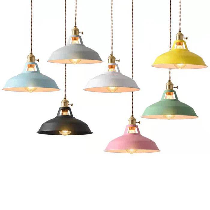 Retro taklampa i metall i industriell stil för matsal E27