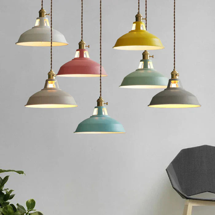 Retro taklampa i metall i industriell stil för matsal E27