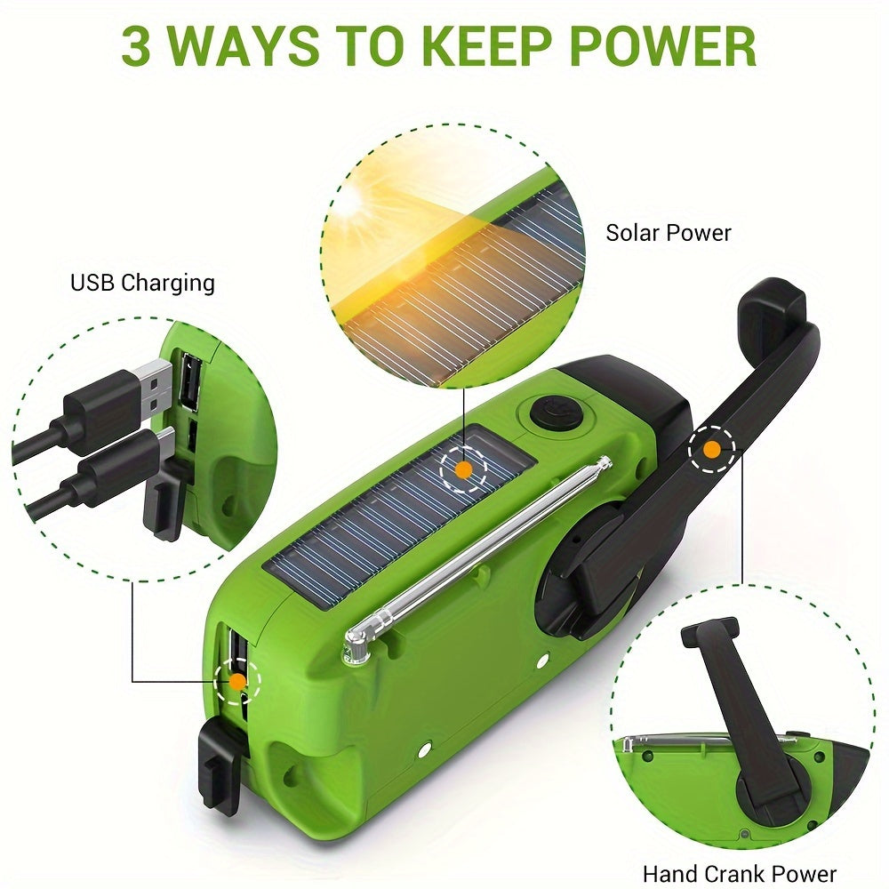 Kompakt nödradiokommunikation med powerbank och solcellsladdning för utomhusbruk