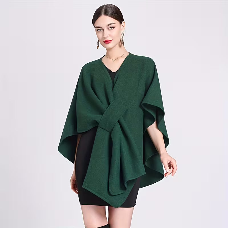 Elegant Poncho til Kvinder - Varm og Vindafvisende