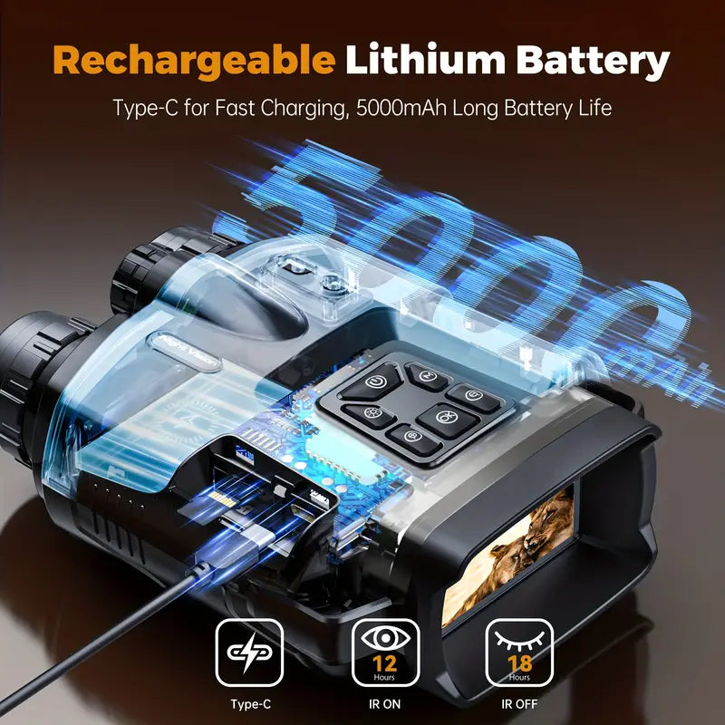 Infrarød Natkikkert med 8x Zoom og 5000mAh Batteri