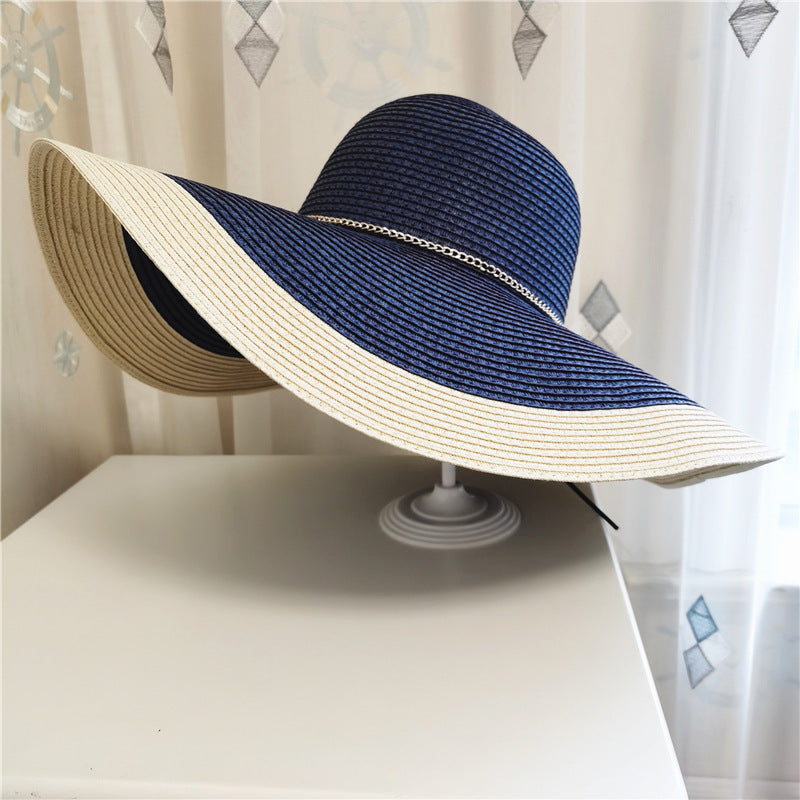 Sommarhatt för kvinnor med bred skärm och UV-skydd