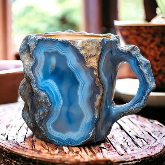 Glitrande mugg för kaffe | Handgjord & mineralglas | Isolerande & mikrovågsvänlig | 350–450 ml