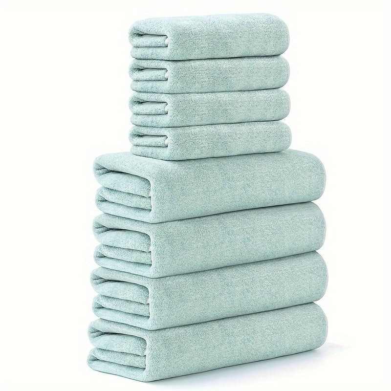 Set med 8 Lyxiga Mikrofiberhanddukar – Snabbtorkande och Absorberande