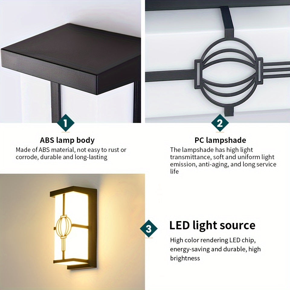 Vattentät LED-vägglampa för utomhusbruk med energibesparing