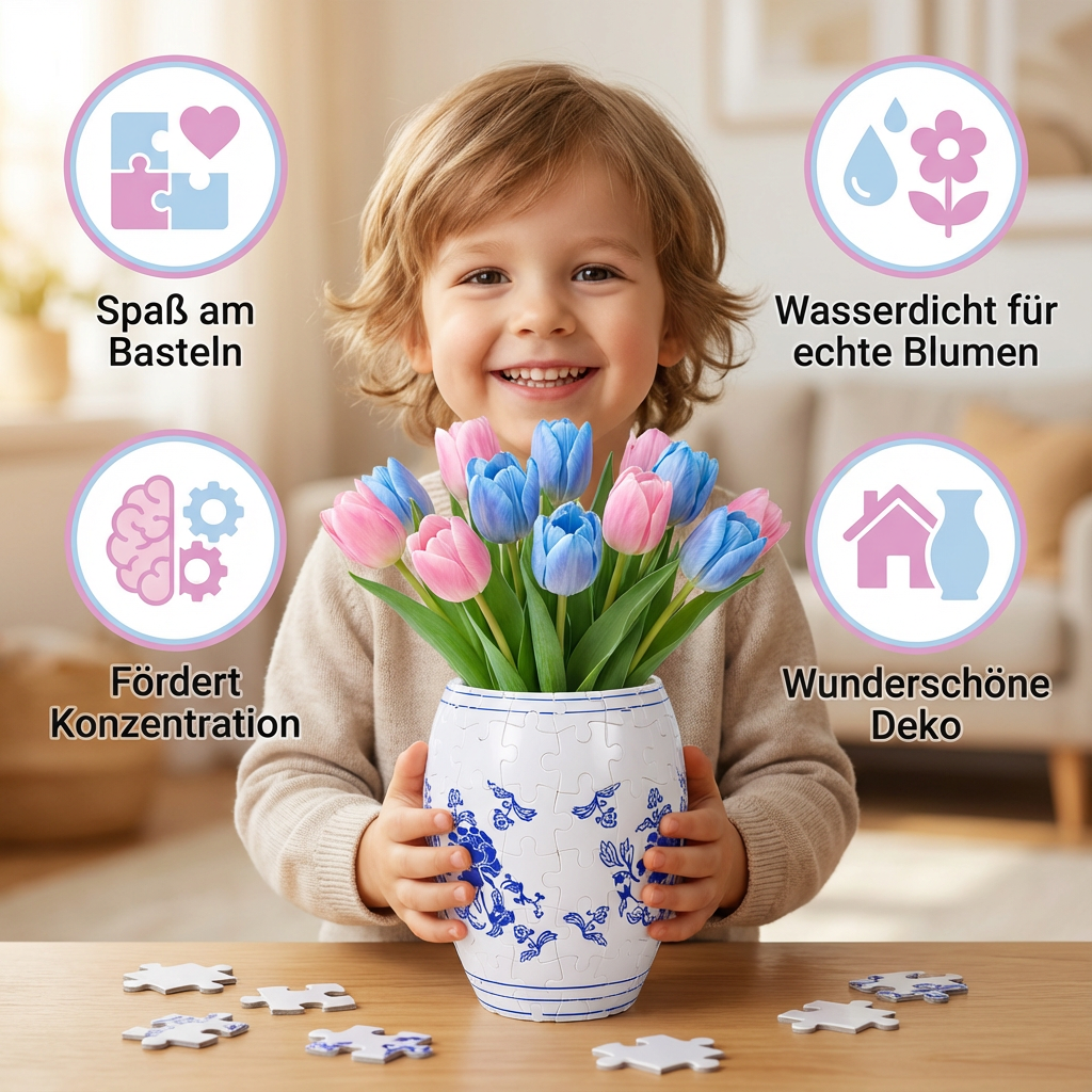 Elegant 3D Pusselvas - Designad för äkta blommor