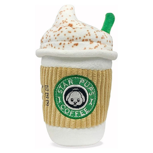 Rolig och hållbar plyschleksak för husdjur - Kaffekoppsdesign