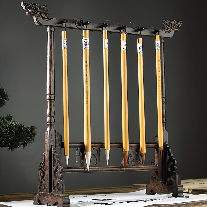 Elegant håndlavet holder til kalligrafipensler med 12 rum