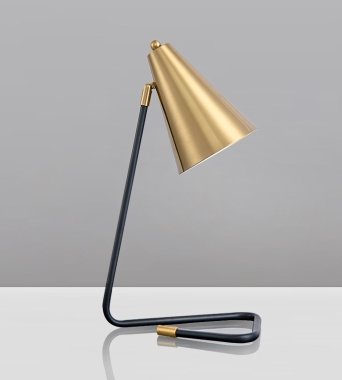 Stilfull bordslampa i brons med energisnålt LED-ljus