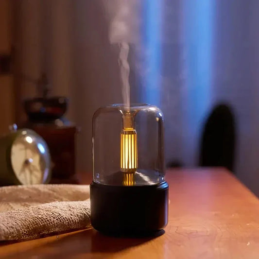 Moderne LED Diffuser med Flammeeffekt og Æteriske Olier