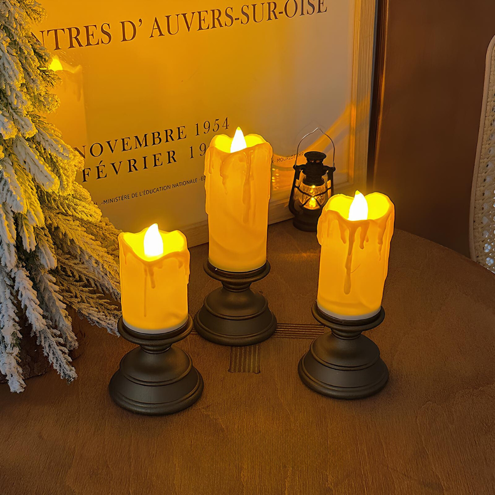 Flammesløse LED Bloklys med Naturtro Flammeeffekt