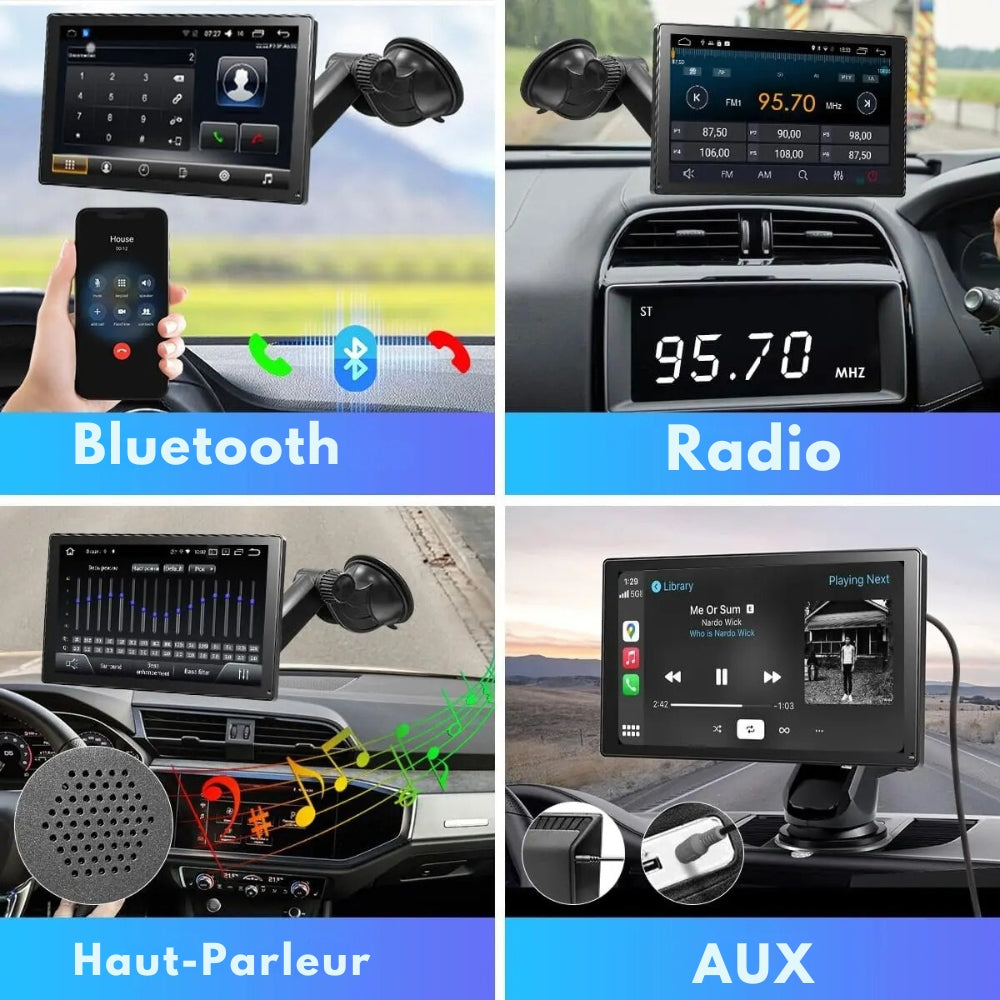 Smart bilstereo med 9-tums pekskärm och CarPlay