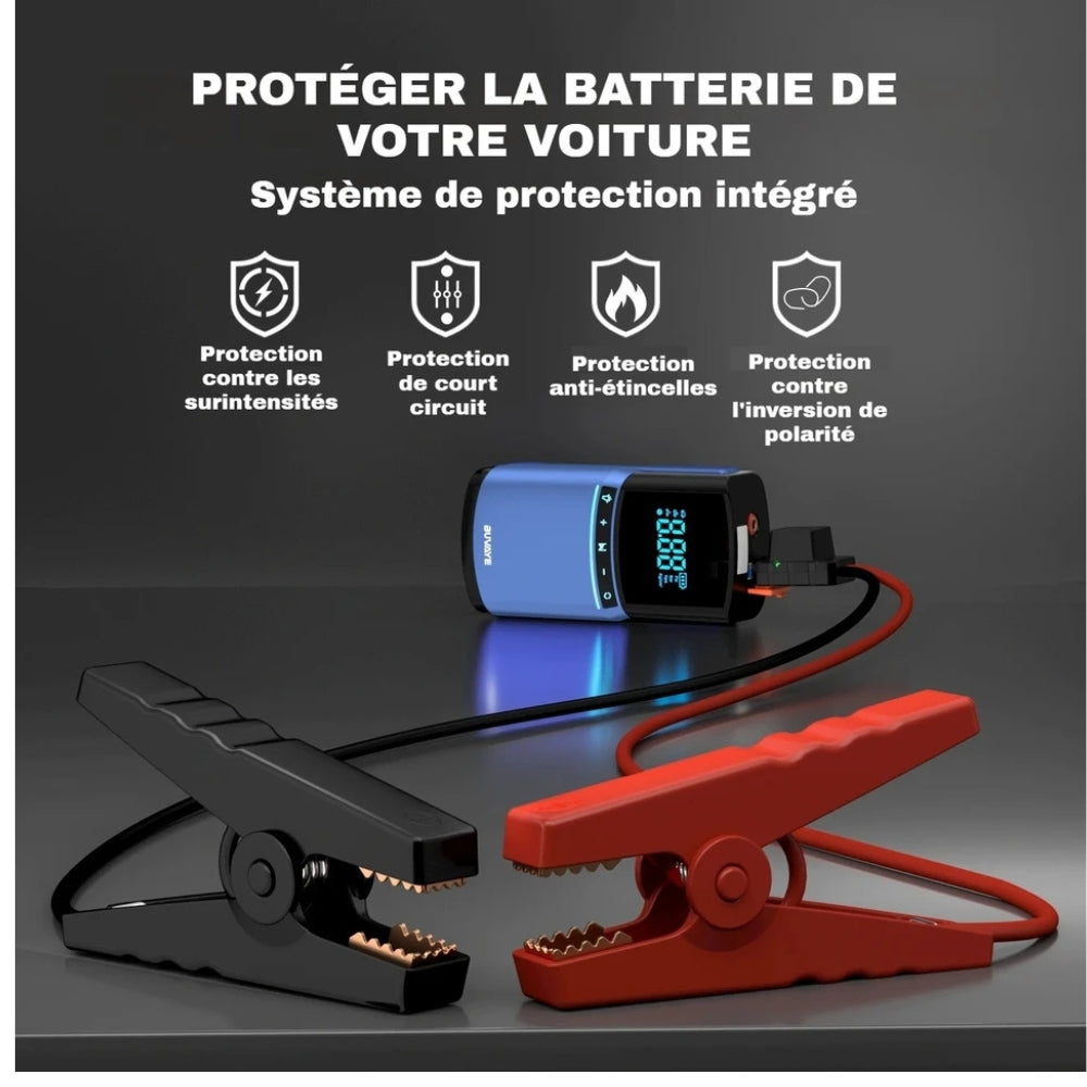 Kraftfuld og Kompakt Batteri Booster med Kompressor