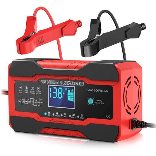 Hurtig 12V biloplader med LCD-skærm og sikker beskyttelse