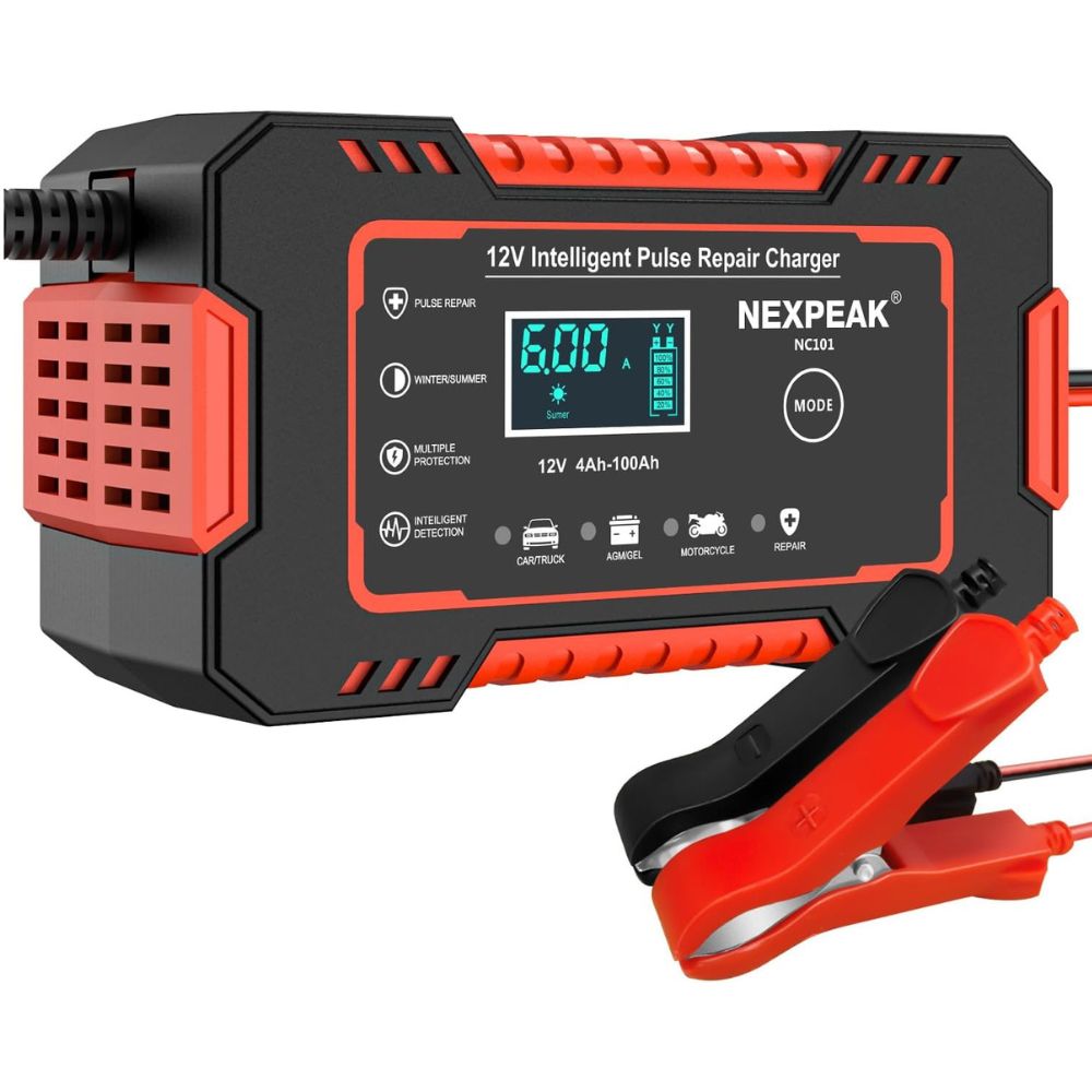 Hurtig 12V biloplader med LCD-skærm og sikker beskyttelse
