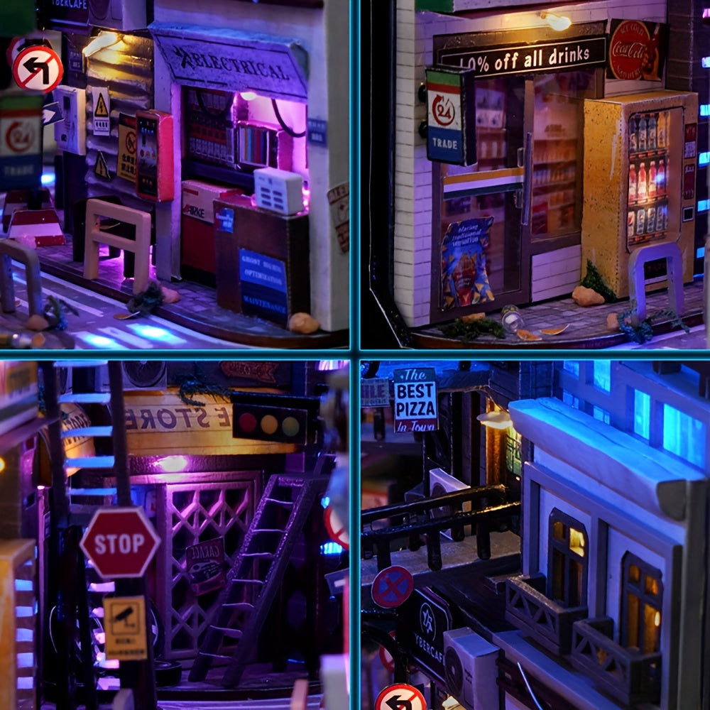 DIY Cyberpunk Kabine Sæt – 3D Model til Hjemmedekoration med Belysning