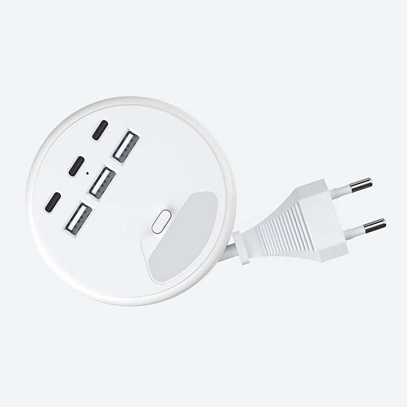 Smart grenuttag med USB-laddning – 3 USB-A och 3 USB-C-portar