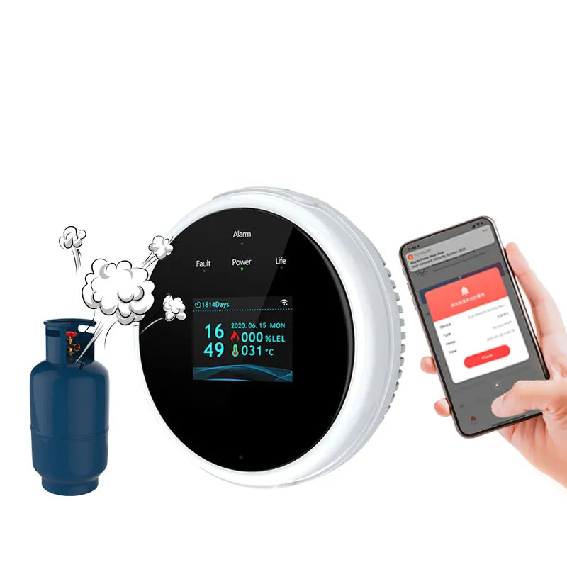 Gasdetektor med alarm og LCD-skærm til sikring af dit hjem