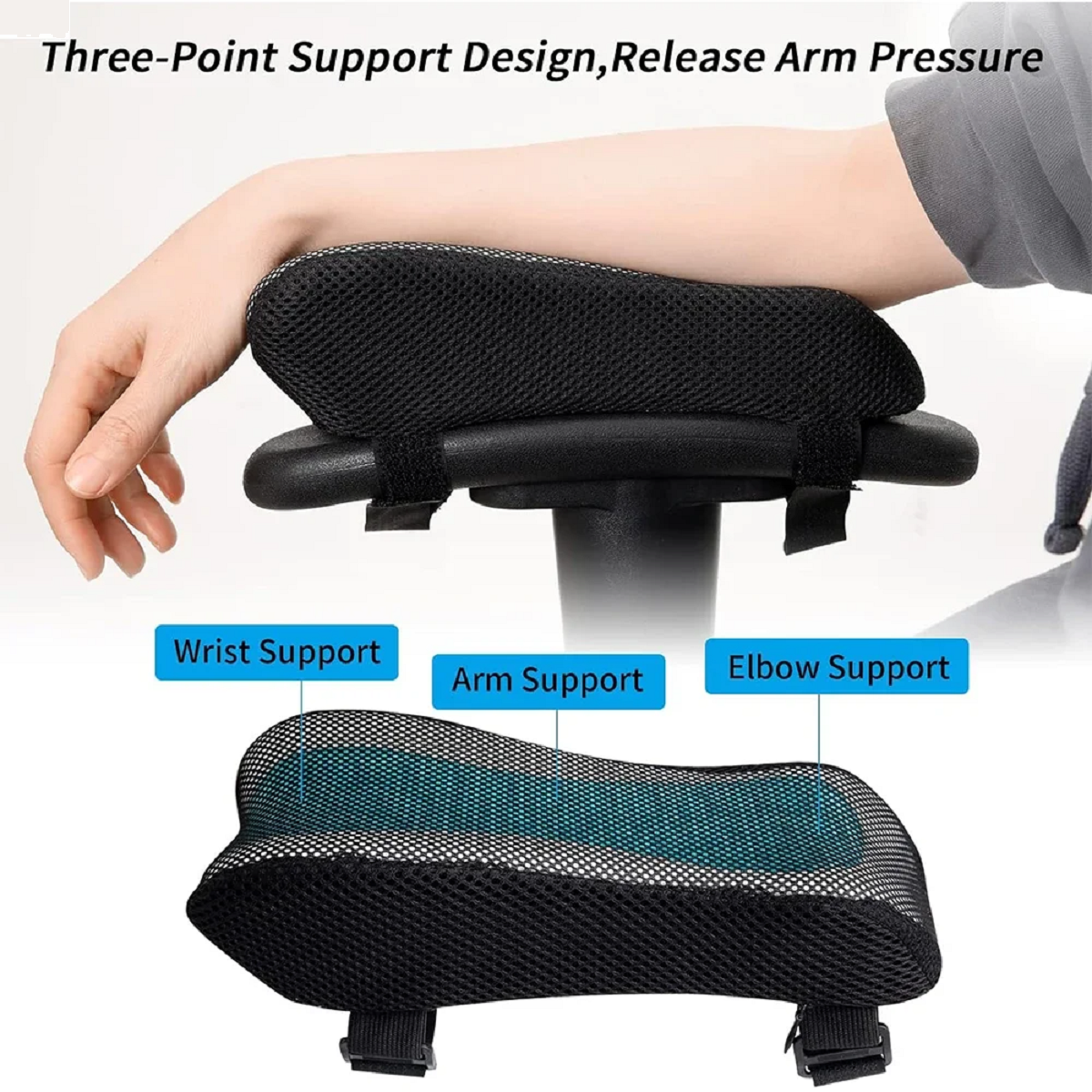 Ergonomiske Memory Foam Armlænspuder med Kølende Gel