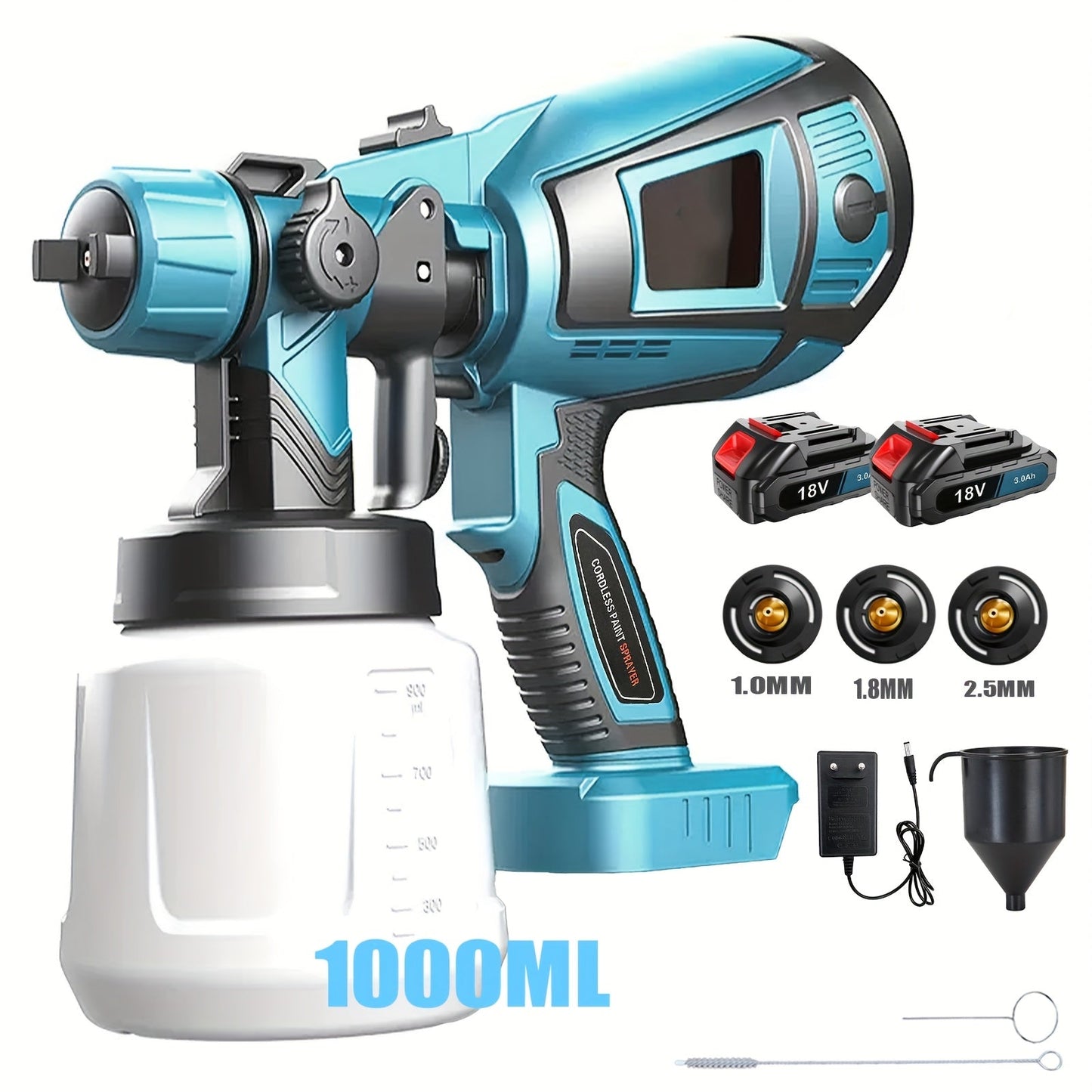 SmartSpray Malersprøjte – Trådløs med 2 Batterier og 1000ml Beholder