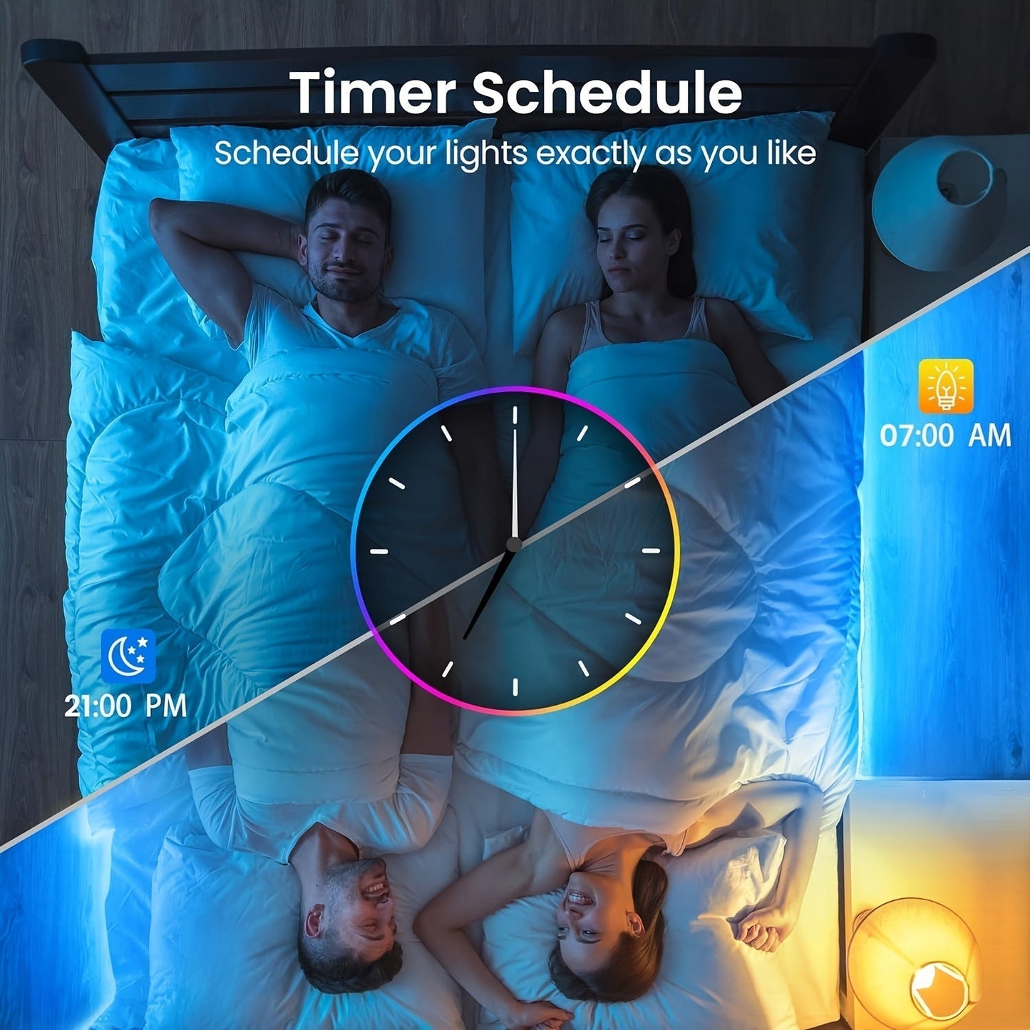 Färgskiftande LED-ljuslister med appstyrning