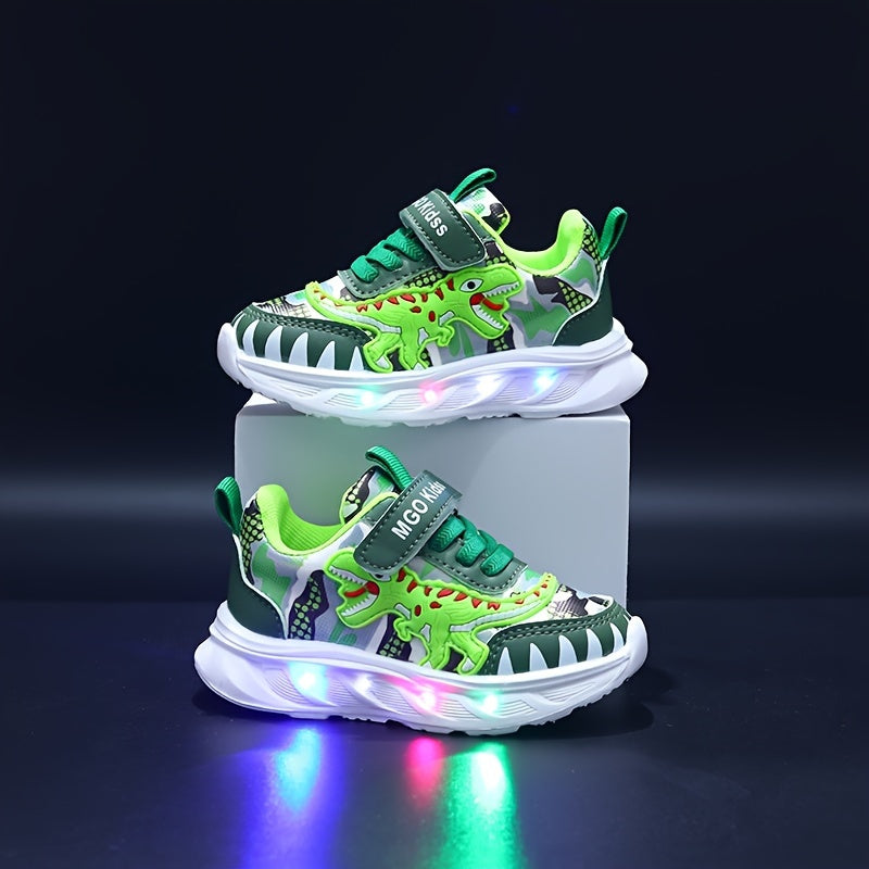 LED-sneakers til børn med dinosaur-design – sjovt og lyst til leg og eventyr