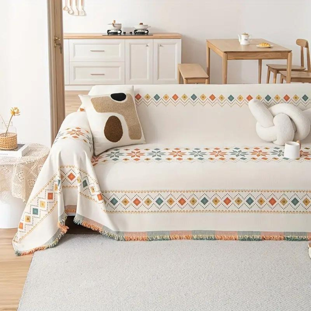 Bohemian Sofaovertræk med Tofs: Komfort og Stilfornyelse