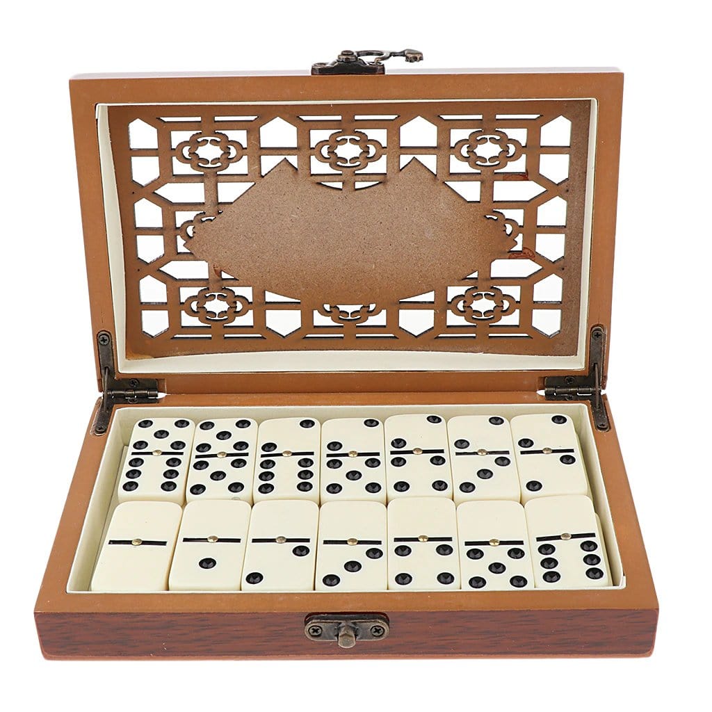 Klassisk Domino Sæt med Elegant Træopbevaring