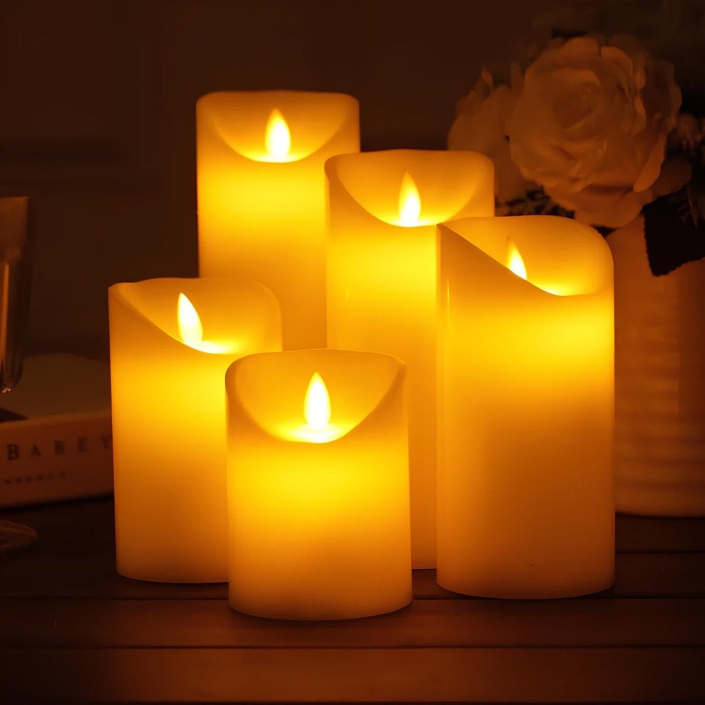 Flammesløse LED Bloklys med Naturtro Flammeeffekt