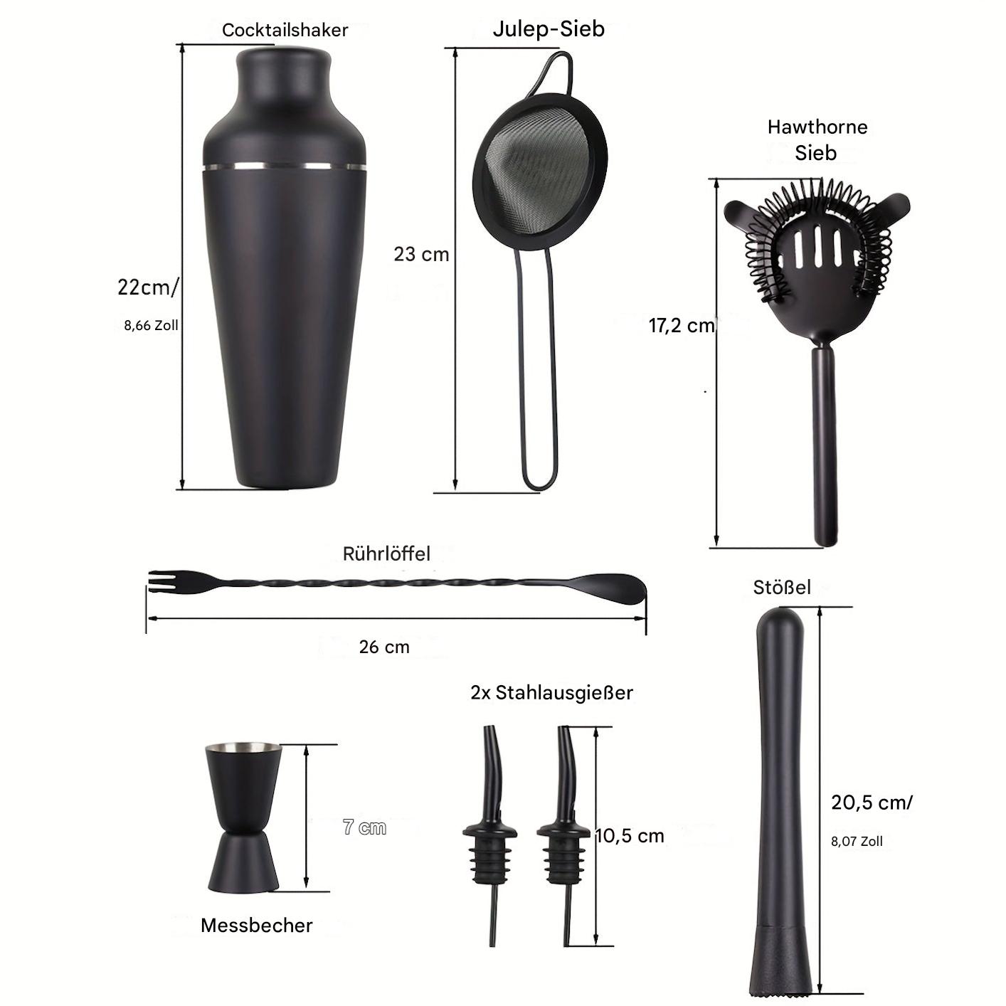 Professionelt Cocktail Sæt - Bartender Pro