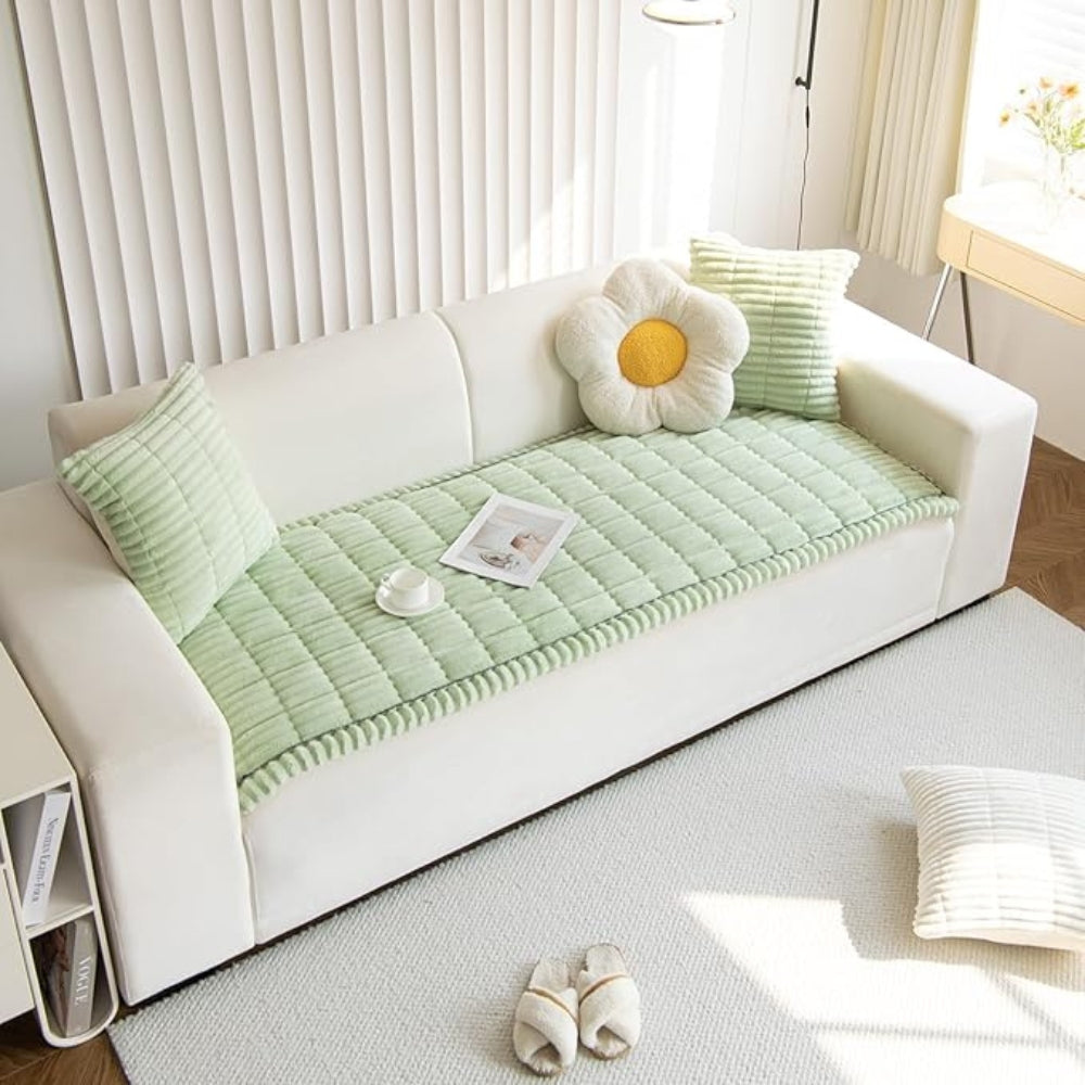 Varmt Sofföverdrag i Flanell med Quiltad Design