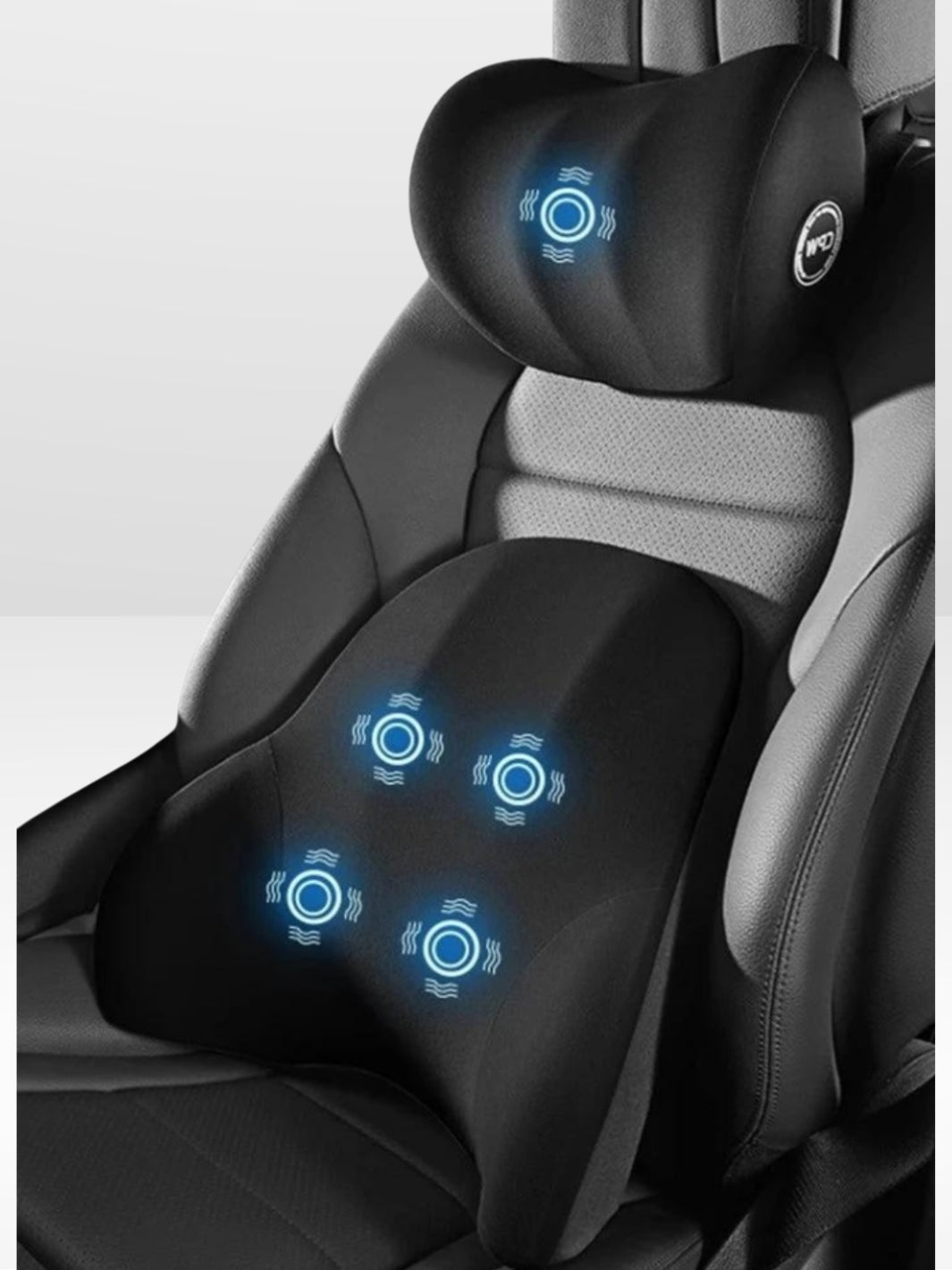 Massagekudde för bil med justerbart nackstöd och vibration