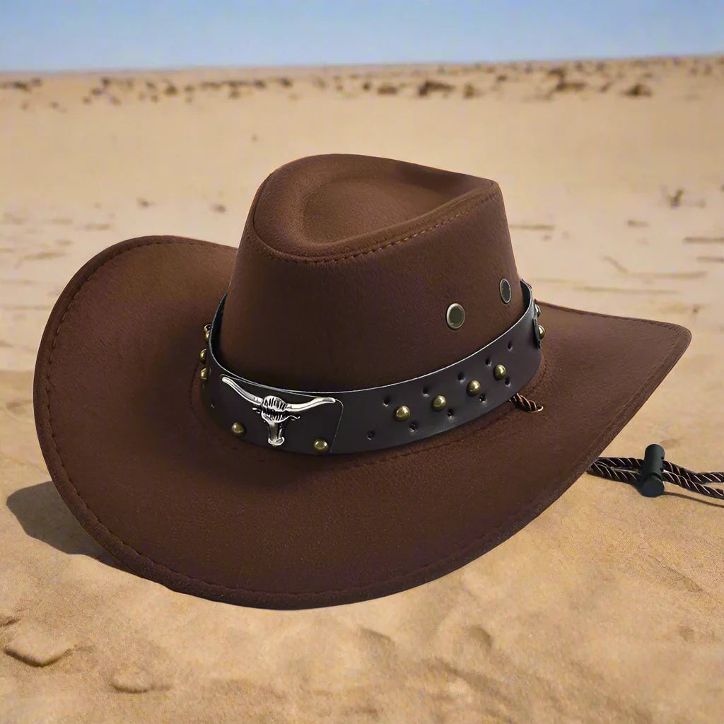 Klassisk cowboyhatt i ekologiskt läder