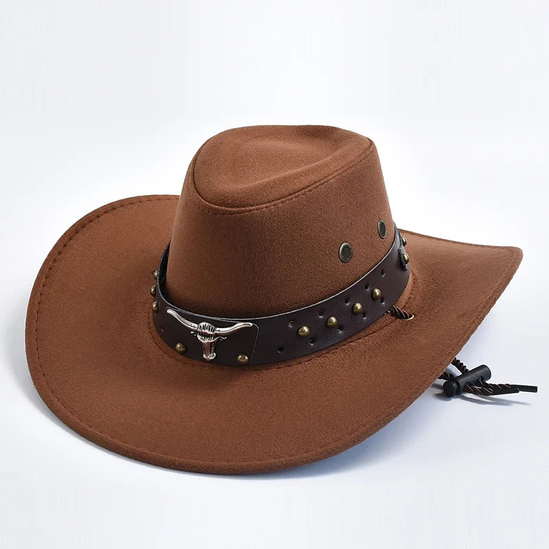 Klassisk cowboyhatt i ekologiskt läder