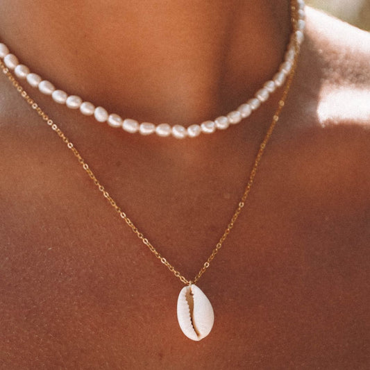 Halsband med Kauri snäckskal och Hänge - Ön