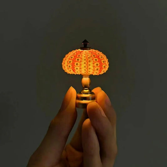 Vintage Bordlampe med Glasdome & Havpindsvin Design